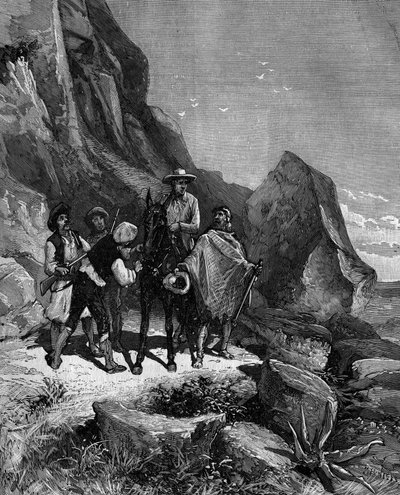 François Arago (1786 - 1853) em 1806 foi para Espanha para completar a medida do Meridiano e uma noite ele foi atracado por quatro bandidos. de French School