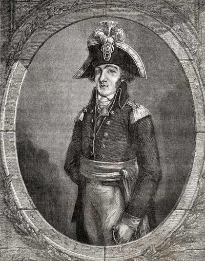 Francois Hanriot, de "História da Revolução Francesa" por Louis Blanc (1811-82) de French School