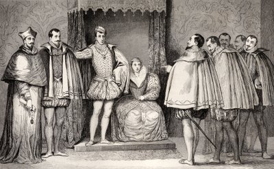 François II (1544-60) diz aos deputados parlamentares que o duque de Guise e o cardeal governarão o Estado, de &39;Histoire de France&39; de Colart, publicado em 1840. de French School