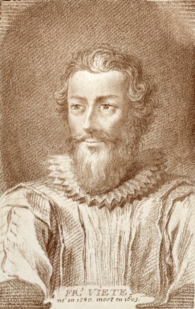François Viete (1540-1603), ilustração da História dos Matemáticos por Alexandre Saverien (1720-1805), publicado em Paris, 1766 de French School