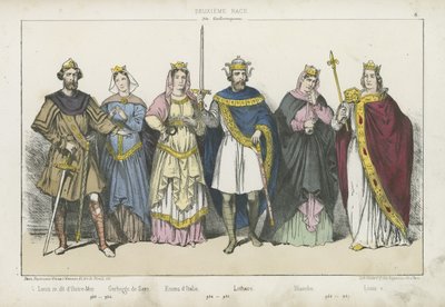 Reis e rainhas francos da dinastia carolíngia de French School