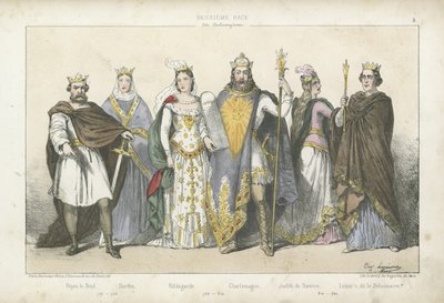 Reis e rainhas francos da dinastia carolíngia de French School