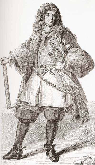 François de Neufville, 2º duque de Villeroy, 1644 1730. Soldado francês. Das horas livres publicadas 1908. de French School