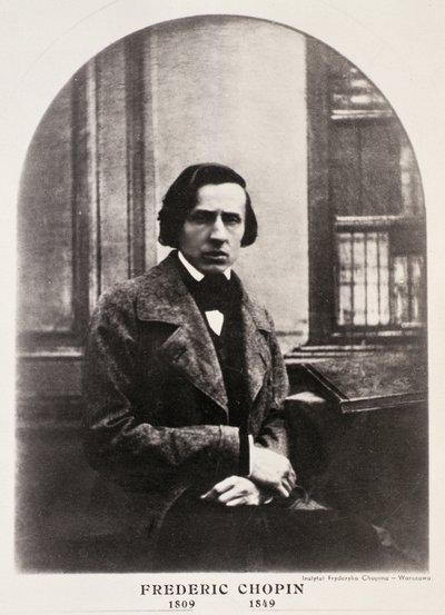 Frederic Chopin (1810-49) gravado a partir de um daguerreótipo (fotogravura) de French School