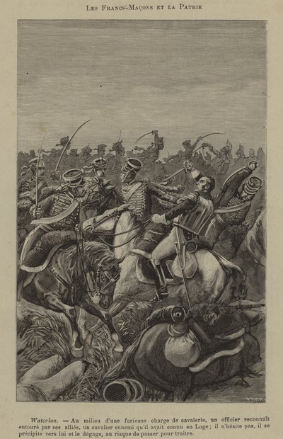 Maçons e patriotismo (gravura) de French School