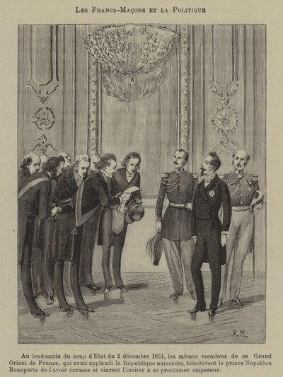 Maçons e política (gravura) de French School