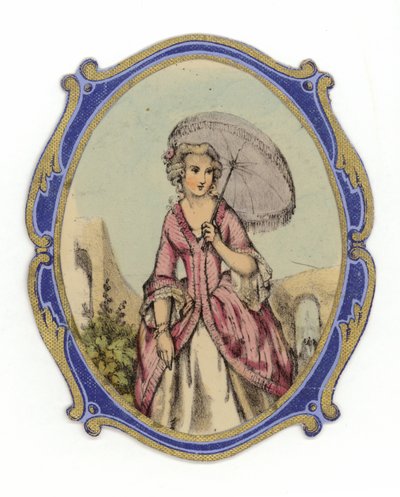 Senhora francesa com guarda-sol de French School