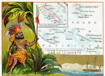 Possessões francesas na Oceania, c.1890 de French School