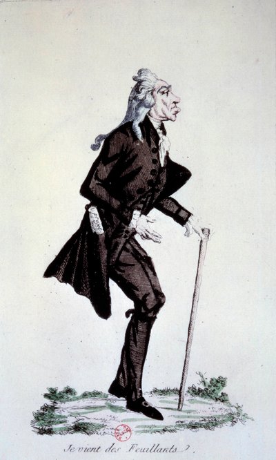 Revolução Francesa: Cartoon sobre os jacobinos aquando da cisão do movimento "J
