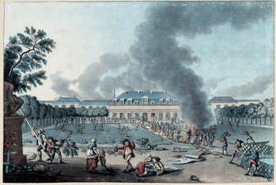 Revolução Francesa: "Pillage de la fabrication de wallpaper de Reveillon 28 de Abril de French School