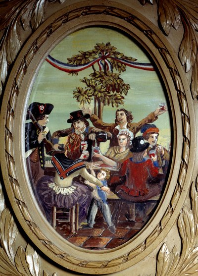 Revolução Francesa: "A Refeição Republicana no Café Le Procope em Paris" Pintura anónima. Paris do século XVIII, Le Procope de French School