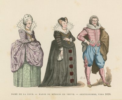 Traje Francês, início do século XVII de French School