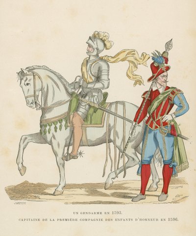 Traje militar francês, final do século XVI de French School