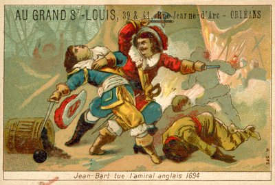 Comandante naval francês e corsário matando um almirante inglês, 1694 de French School