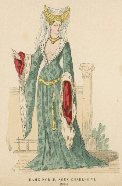 Nobre francesa do reinado de Carlos VI, 1380 de French School