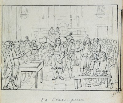 Revolução Francesa: cena do recrutamento na Bretanha, em 1793. Paris, Musee Carnavalet de French School