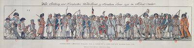Soldados franceses na Alemanha, 1795 (gravura a cores) de French School