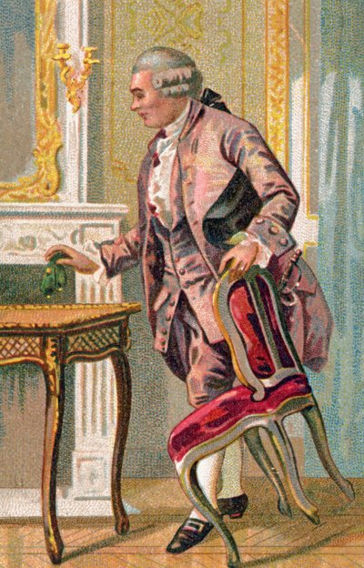 O escritor francês Pierre Augustin Caron de Beaumarchais, c.1900 (chromo) de French School