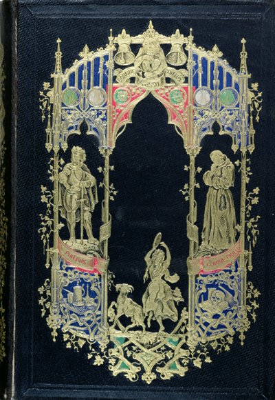 Capa de uma edição da Notre-Dame de Paris por Victor Hugo (1802-85) publicada pela Editions Perrotin, Paris, 1844 (couro e ouro) de French School