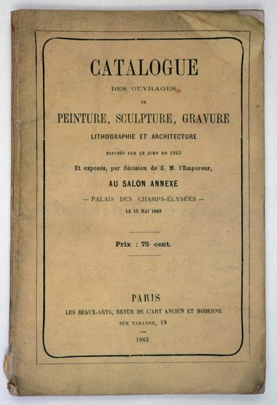 Capa do catálogo do Salon des Refuses, 1863 de French School