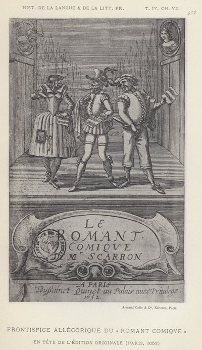 Frontispício alegórico do romance cômico (litho) de French School