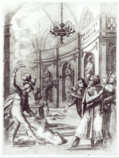 Frontispício para Polyeucte por Pierre Corneille (1606-84) publicado em 1643 de French School
