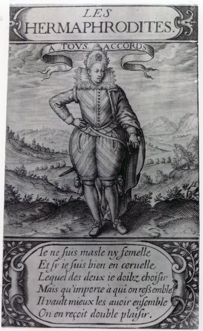 Frontispício de Les Hermaphrodites de Thomas Artus, 1605 de French School