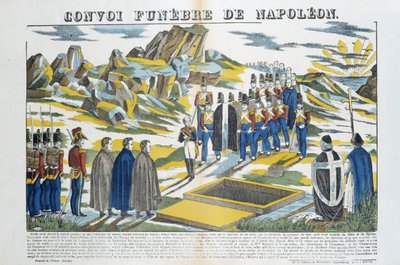 Comboio funebre de Napoleão-le-Grande Bonaparte (1769-1821) na ilha de Sainte-Helene. Imagem de Epinal de French School