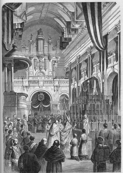 Funeral de Marechal Pelissier (1794-1864), Duque de Malakoff: famoso serviço fúnebre na igreja dos Inválidos, 9 de junho de French School