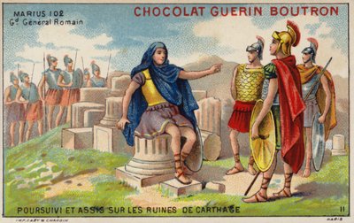 Gaius Marius no exílio entre as ruínas de Cartago (chromolitho) de French School