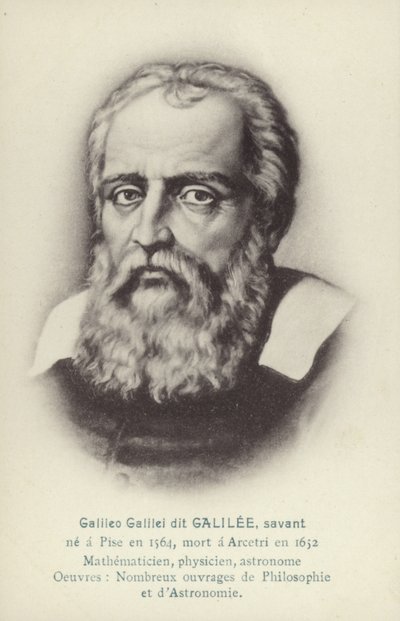 Galileu Galilei (1564-1642), físico, matemático e astrónomo italiano (litografia) de French School