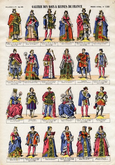 Galeria de Reis e Rainhas de França de Filipe V à Rainha Eleonore. de French School