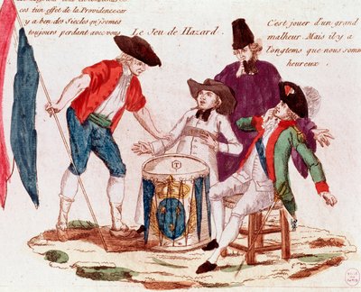 Jogo de azar dos Três Herdeiros (clero, tiers-etat e nobreza) (gravura, final do século XVIII) de French School