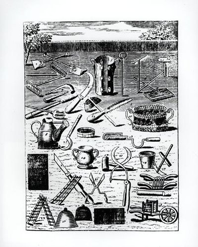 Alfaias de jardim, de 