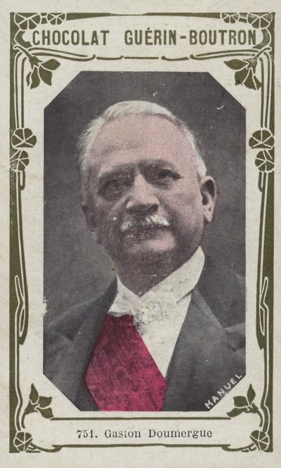 Gaston Doumergue (foto colorida) de French School