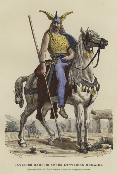 Cavalryman gaulês após a invasão romana de French School