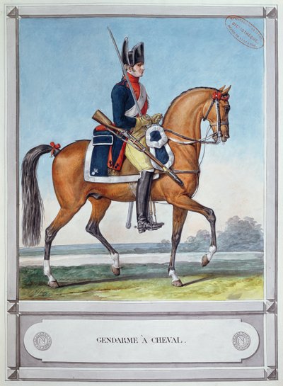 Gendarme montado em um cavalo, c. 1812 de French School