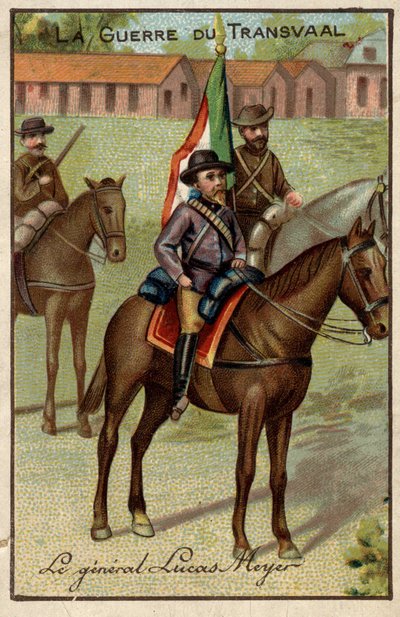 General Lucas Meyer durante a Guerra Transvaal (contra os bôeres) de French School