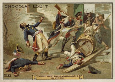 General Michel de Beaupuy ferido em Chateau-Gontier, Revolta de Vendee, Revolução Francesa, 26 de outubro de 1793 de French School