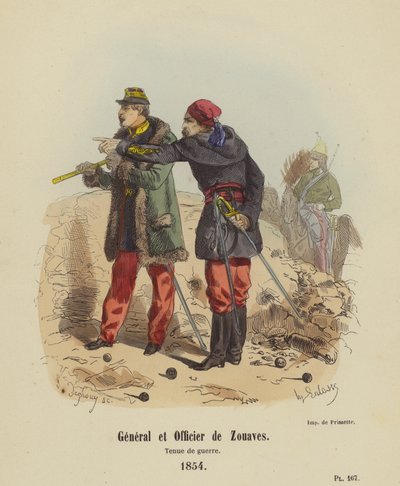 General e Oficial dos Zouaves, Vestido de guerra de French School