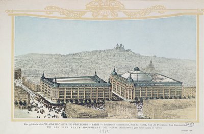 Vista geral da loja de departamentos parisiense Printemps, 1911 de French School