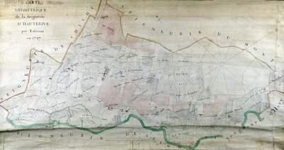Mapa geométrico do Seigneury de Hauterive, por Labrune, em 1787. de French School