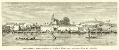 Georges-Town, Guiana inglesa (gravura) de French School
