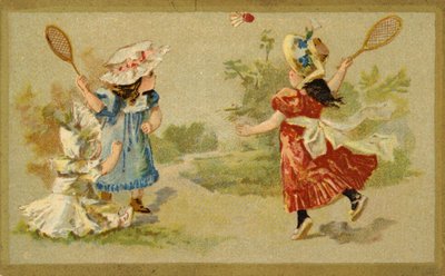 Meninas, tocando, peteca de French School