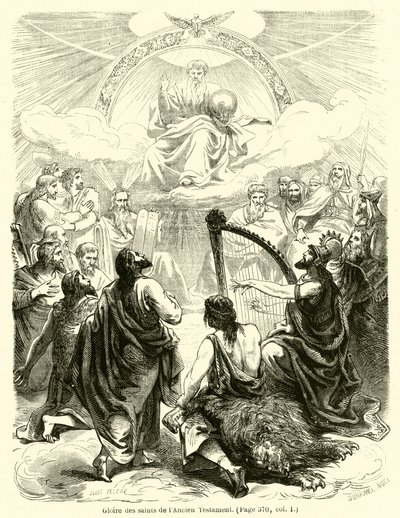 Glória dos santos do Antigo Testamento (gravura) de French School