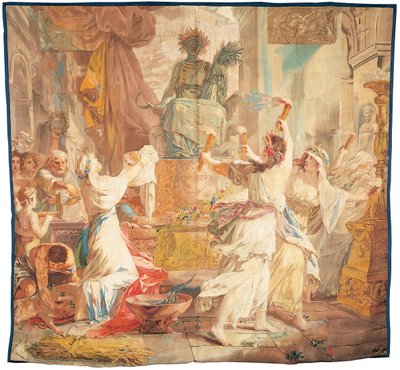 Tapeçaria Gobelins conhecida como "verão" ou "as festas de Ceres" de French School