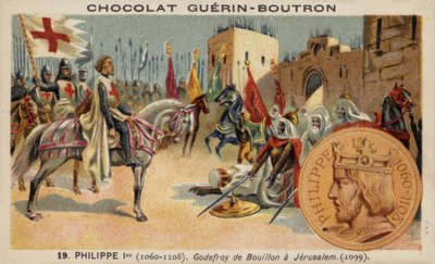 Godfrey de Bouillon em Jerusalém de French School