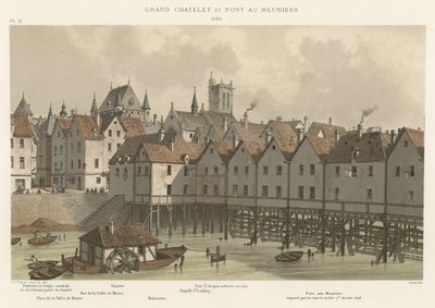 Ponte Grand Chatelet e Meuniers, 1580 de French School