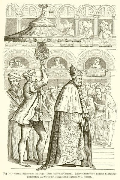 Grande Procissão do Doge, Veneza de French School