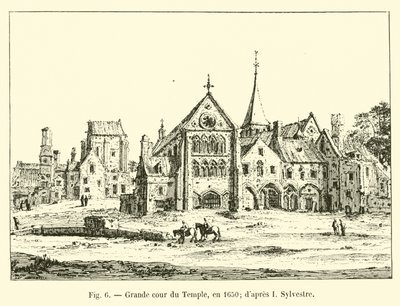 Grande pátio do templo, em 1650; dapres eu Sylvester de French School